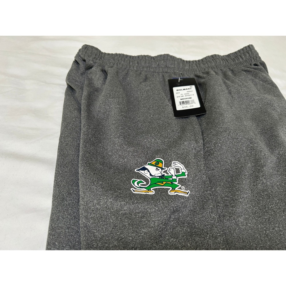 Captivating Notre Dame Fighting Irish Mens Gray Fleece Sweatpants Medium NWT - Picture 2 of 12